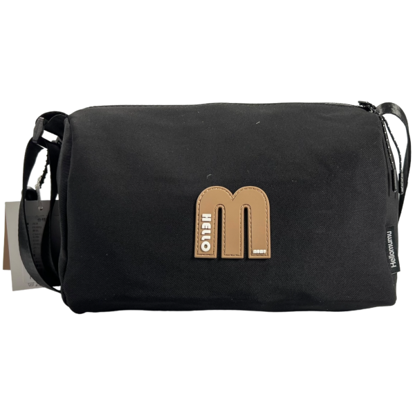 Сумка через плечо на одно отделение, стильная и современная, черная