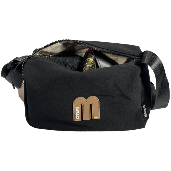 Сумка через плечо на одно отделение, стильная и современная, черная Сумка через плечо на одно отделение, стильная и современная, черная