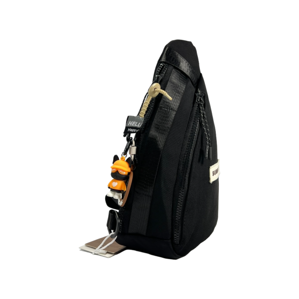 Современная сумка-слинг оснащена 2 отделами и застежкой на молнии, черная Современная сумка-слинг оснащена 2 отделами и застежкой на молнии, черная