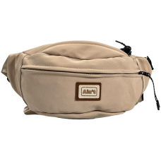 Сумка бананка бежевого цвета на два отделения