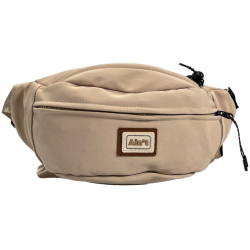 Сумка бананка бежевого цвета на два отделения Сумка бананка бежевого цвета на два отделения