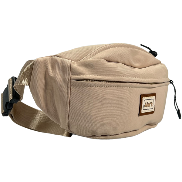 Сумка бананка бежевого цвета на два отделения Сумка бананка бежевого цвета на два отделения