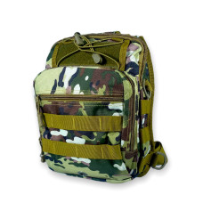 Сумка через плечо, слинг, один отдел, карман на обороте, камуфляж