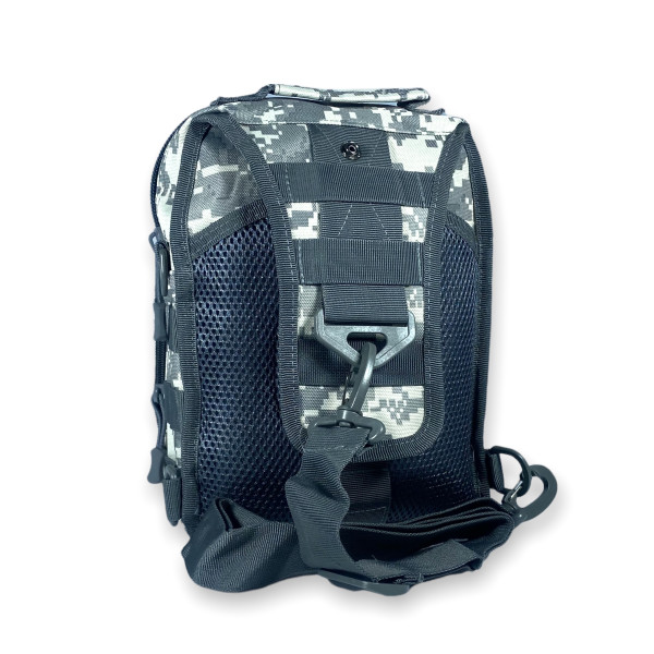 Сумка через плече, 1 відділ, чоловіча, піксель сірий