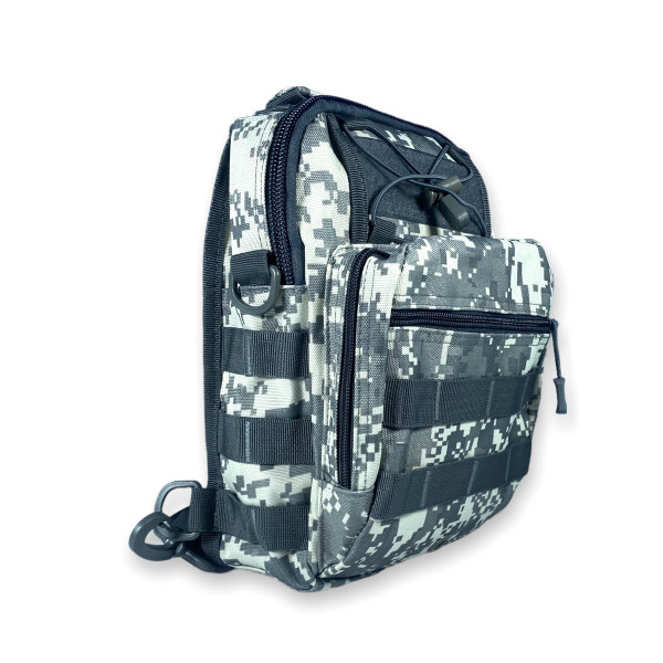 Сумка через плече, 1 відділ, чоловіча, піксель сірий