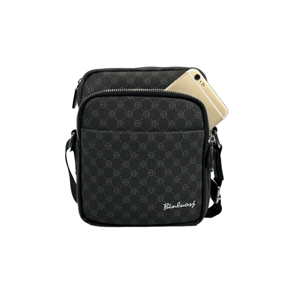 Стильная сумка через плечо из экокожи на четыре отделения, 3 л, черная Стильная сумка через плечо из экокожи на четыре отделения, 3 л, черная