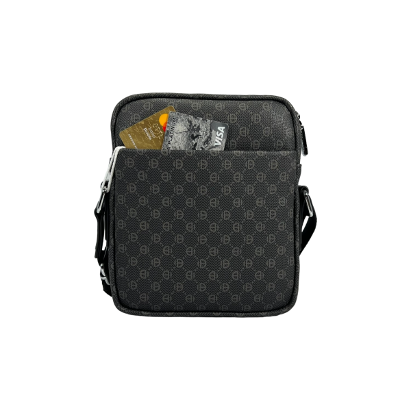 Стильная сумка через плечо из экокожи на четыре отделения, 3 л, черная Стильная сумка через плечо из экокожи на четыре отделения, 3 л, черная