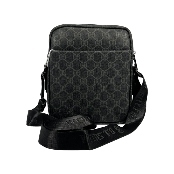 Сумка через плече середнього розміру з екошкіри сірого кольору, три відділення Сумка через плече середнього розміру з екошкіри сірого кольору, три відділення