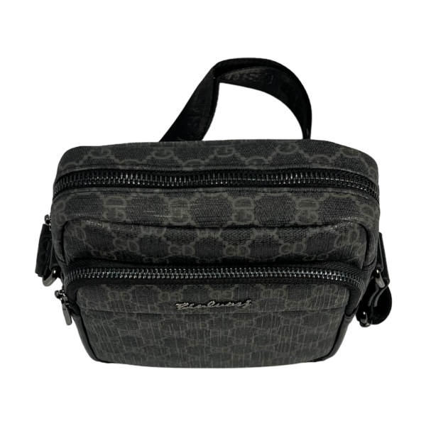 Сумка через плече середнього розміру з екошкіри сірого кольору, три відділення Сумка через плече середнього розміру з екошкіри сірого кольору, три відділення