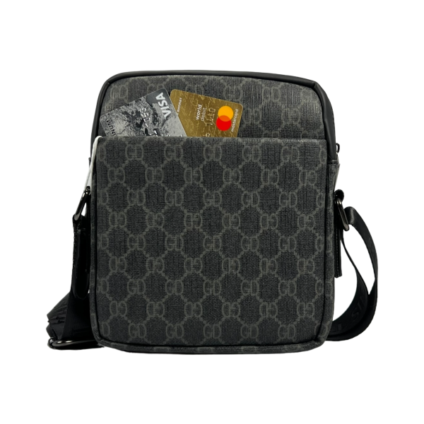 Комфортная сумка через плечо на три отделения, из высококачественной экокожи, черная Комфортная сумка через плечо на три отделения, из высококачественной экокожи, черная