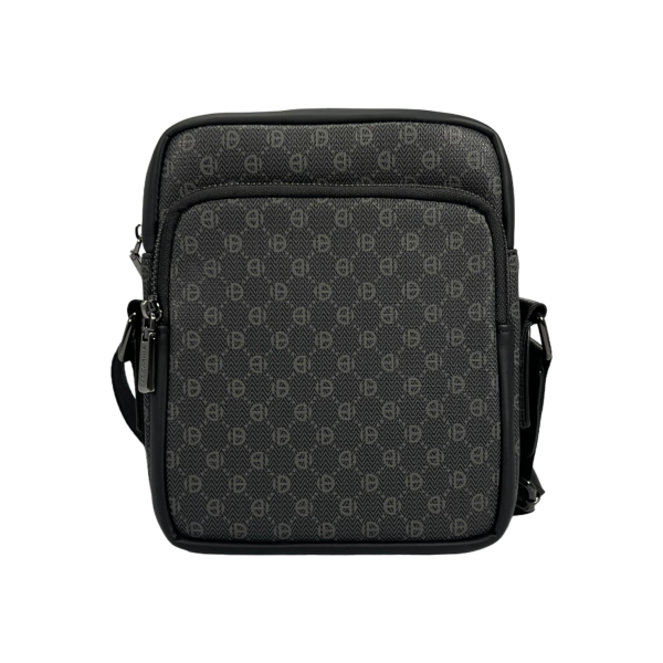 Комфортная и практичная сумка через плечо, удобная, 3 отделения, 3 л, серая