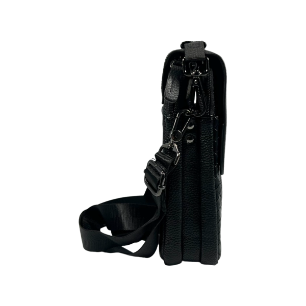 Стильная сумка-барсетка через плечо на пять отделений черного цвета Стильная сумка-барсетка через плечо на пять отделений черного цвета