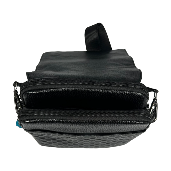 Стильна та практична сумка через плече на п'ять відділень, 4 л, чорна
