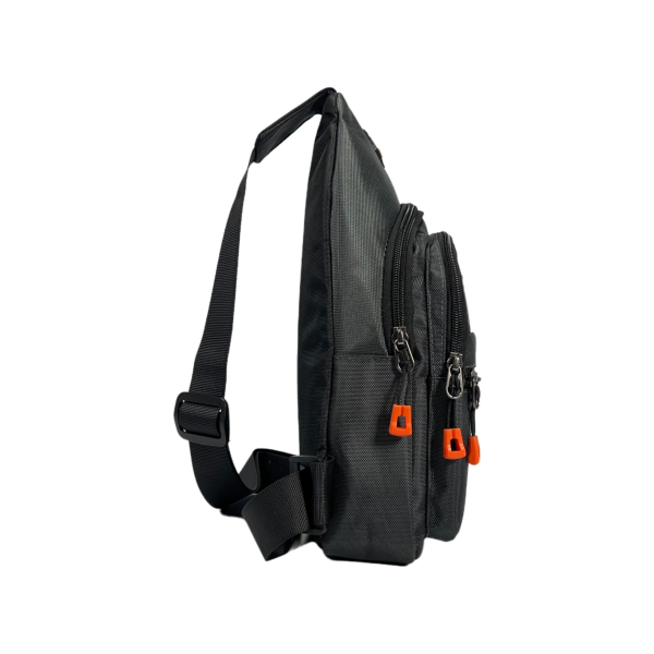 Сумка-слинг на четыре отделения, 5 л, черная