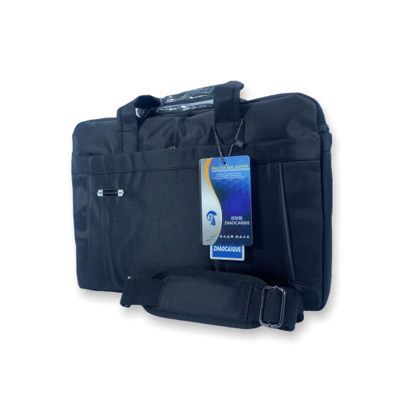 Сумка для ноутбука Zhaocaique 9817, одно отделение 2 кармана, ремень, ручки, размер 40*28*6 см, черный