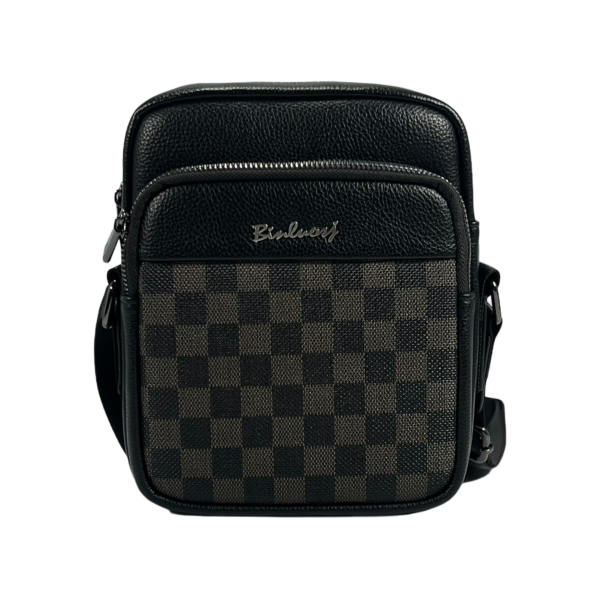 Удобная и крепкая сумка через плечо, экокожа, 3 отделения, 3 л, черная