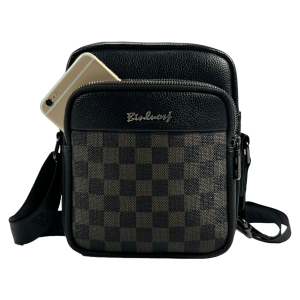 Удобная и крепкая сумка через плечо, экокожа, 3 отделения, 3 л, черная Удобная и крепкая сумка через плечо, экокожа, 3 отделения, 3 л, черная