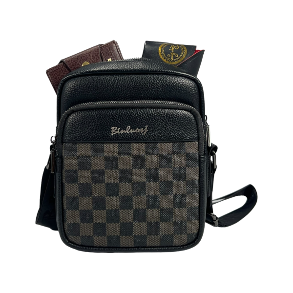 Удобная и крепкая сумка через плечо, экокожа, 3 отделения, 3 л, черная Удобная и крепкая сумка через плечо, экокожа, 3 отделения, 3 л, черная