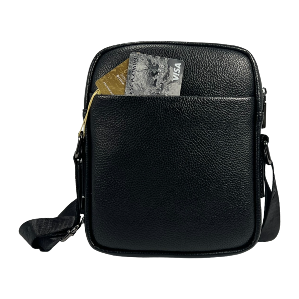 Удобная и крепкая сумка через плечо, экокожа, 3 отделения, 3 л, черная Удобная и крепкая сумка через плечо, экокожа, 3 отделения, 3 л, черная