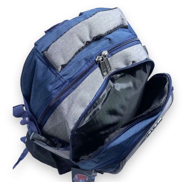 Городской рюкзак, 30 л, три отделения, боковые карманы-сетки, боковая стяжка, сине-серый Городской рюкзак, 30 л, три отделения, боковые карманы-сетки, боковая стяжка, сине-серый