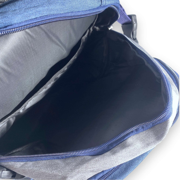 Городской рюкзак, 30 л, три отделения, боковые карманы-сетки, боковая стяжка, сине-серый Городской рюкзак, 30 л, три отделения, боковые карманы-сетки, боковая стяжка, сине-серый