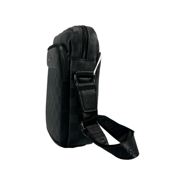 Комфортна та стильна сумка через плече, колір чорний, екошкіра, 3 відділення Комфортна та стильна сумка через плече, колір чорний, екошкіра, 3 відділення