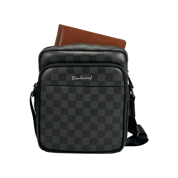 Комфортна та стильна сумка через плече, колір чорний, екошкіра, 3 відділення Комфортна та стильна сумка через плече, колір чорний, екошкіра, 3 відділення