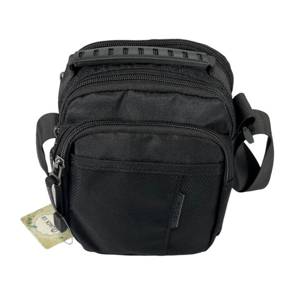 Сумка через плечо, крепкая, комфортная, четыре отделения, застежка на молнии, черная Сумка через плечо, крепкая, комфортная, четыре отделения, застежка на молнии, черная