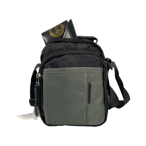 Компактная и сумка через плечо на четыре отделения, текстиль, 3 л, серая Компактная и сумка через плечо на четыре отделения, текстиль, 3 л, серая