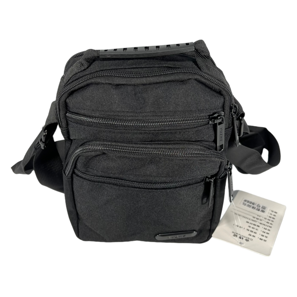 Текстильная практичная сумка через плечо на пять отделений, 2 л, черная