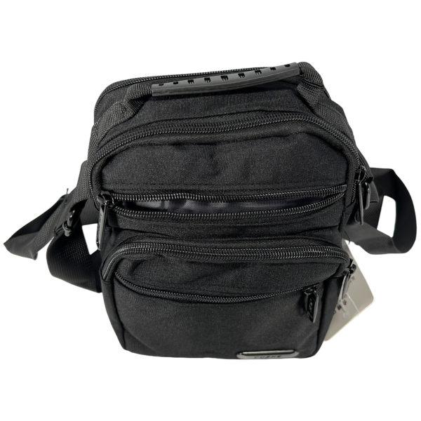 Текстильная практичная сумка через плечо на пять отделений, 2 л, черная