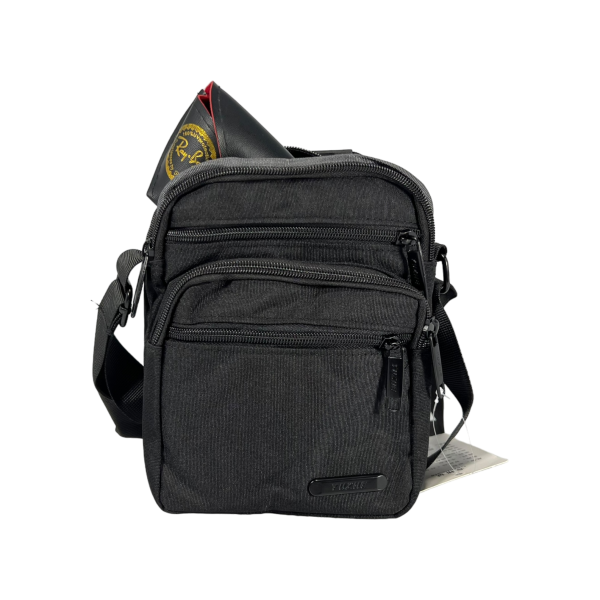 Текстильная практичная сумка через плечо на пять отделений, 2 л, черная