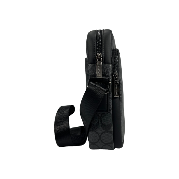 Сумка через плечо, экокожа, три отделения, элегантная и практичная, серая Сумка через плечо, экокожа, три отделения, элегантная и практичная, серая