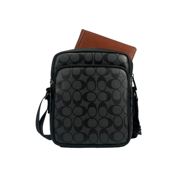 Сумка через плечо, экокожа, три отделения, элегантная и практичная, серая Сумка через плечо, экокожа, три отделения, элегантная и практичная, серая