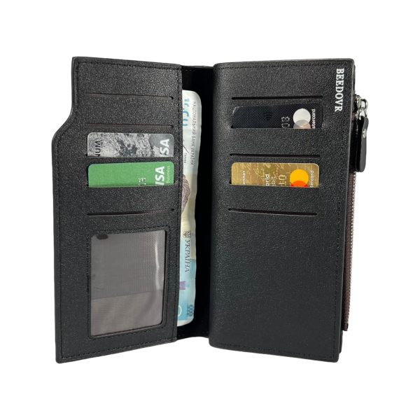 Чоловіче портмоне з картхолдером, штучна шкіра, чорний