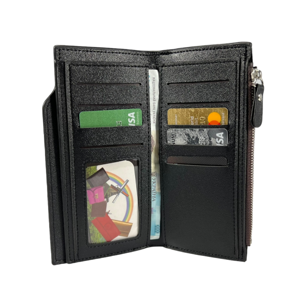 Чоловіче портмоне з картхолдером, штучна шкіра, чорний