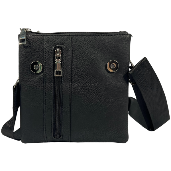 Удобная и элегантная сумка через плечо на пять отделений, 2 л, застежка на молнии и магните, черная Удобная и элегантная сумка через плечо на пять отделений, 2 л, застежка на молнии и магните, черная