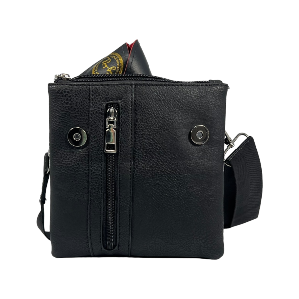 Удобная и элегантная сумка через плечо на пять отделений, 2 л, застежка на молнии и магните, черная Удобная и элегантная сумка через плечо на пять отделений, 2 л, застежка на молнии и магните, черная