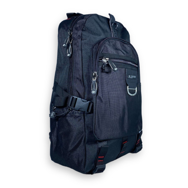 Городской рюкзак, 20 л, ткань полиэстер, один отдел, два фронтальных кармана, черный