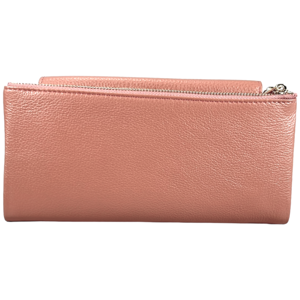 Практичный стильный кожаный кошелек в розовом цвете Практичный стильный кожаный кошелек в розовом цвете