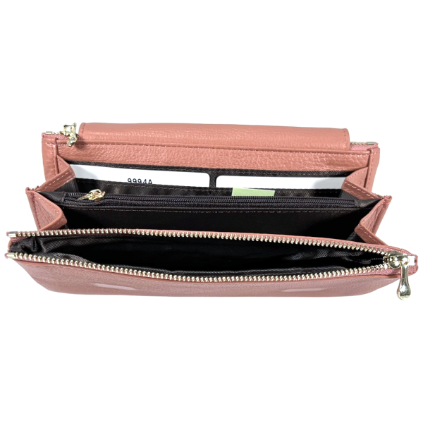 Практичный стильный кожаный кошелек в розовом цвете Практичный стильный кожаный кошелек в розовом цвете