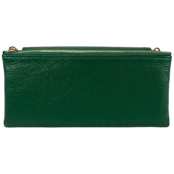 Кошелек кожаный, зеленый, с застежкой на молнии, монетница, 4 отделения для купюр Кошелек кожаный, зеленый, с застежкой на молнии, монетница, 4 отделения для купюр