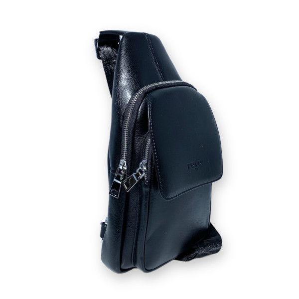 Мужская сумка-слинг из искусственной кожи, один отдел, карман под клапаном Мужская сумка-слинг из искусственной кожи, один отдел, карман под клапаном