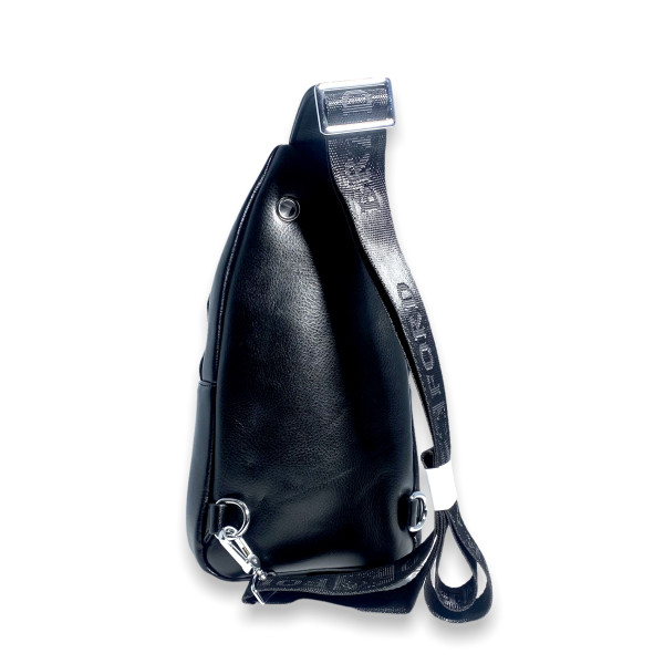 Чоловіча сумка через плече, два відділи, додаткова кишеня, чорна Чоловіча сумка через плече, два відділи, додаткова кишеня, чорна