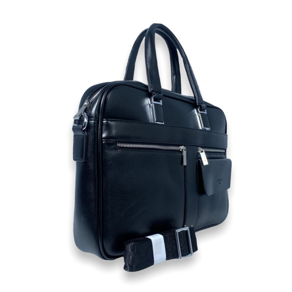 Сумка для ноутбука, портфель Polo B1165 один отдел дополнительные карманы,ручки, ремень размер 40*30*8см черная Сумка для ноутбука, портфель Polo B1165 один отдел дополнительные карманы,ручки, ремень размер 40*30*8см черная