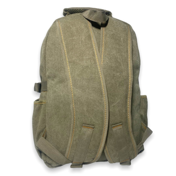Брезентовий рюкзак, 20 л, хакі, 3 відділення, бічні кишені