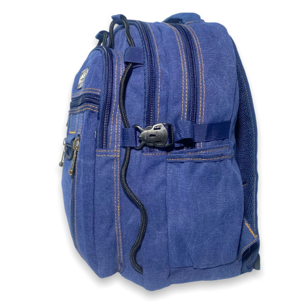 Брезентовий рюкзак, 20 л, синій, міцний, три відділення, бічні кишені Брезентовий рюкзак, 20 л, синій, міцний, три відділення, бічні кишені
