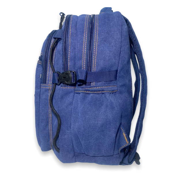 Брезентовий рюкзак, 20 л, синій, міцний, три відділення, бічні кишені Брезентовий рюкзак, 20 л, синій, міцний, три відділення, бічні кишені