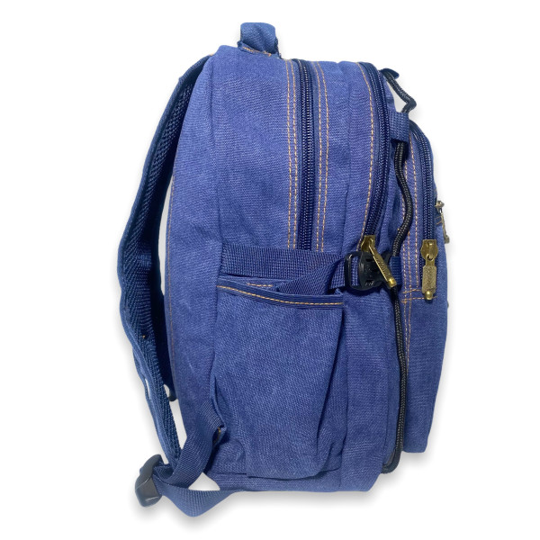 Брезентовий рюкзак, 20 л, синій, міцний, три відділення, бічні кишені Брезентовий рюкзак, 20 л, синій, міцний, три відділення, бічні кишені