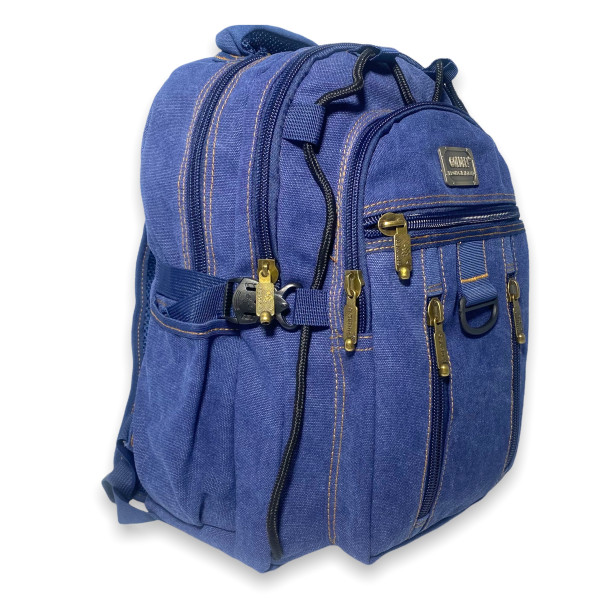 Брезентовий рюкзак, 20 л, синій, міцний, три відділення, бічні кишені Брезентовий рюкзак, 20 л, синій, міцний, три відділення, бічні кишені